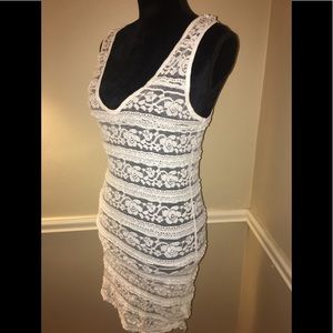 LF Stores Emma & Sam White Lace Dress Small